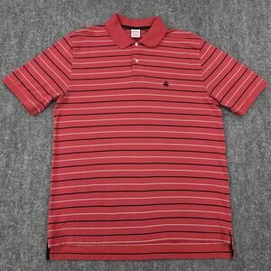 Brooks Brothers Shirt Mens Large Striped Polo Performance Original Fit Classic